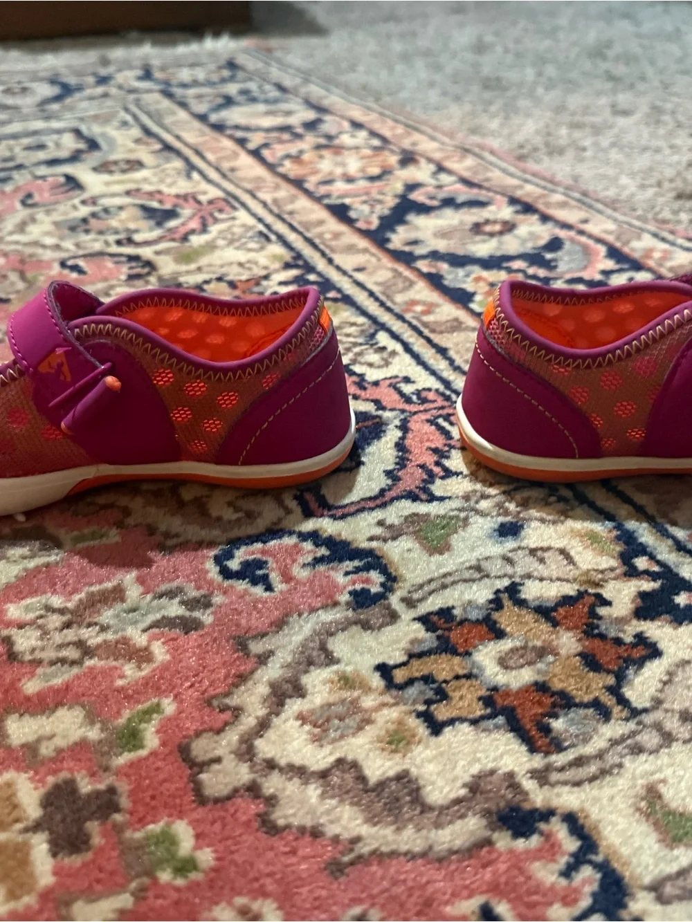 PLAE Girls' Pink and Orange 🍊 Mary Jane Sneakers size 11.5 toddler
